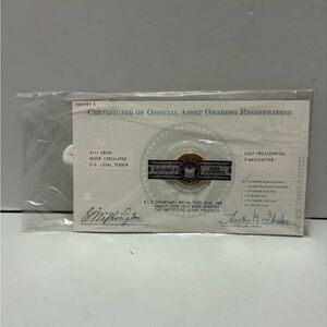 Certificate of Official Asset Grading Registration 2007 Presidential 1 Washingto